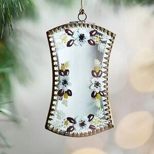 Anthropologie Painted Hanging Mirror Ornament NWT